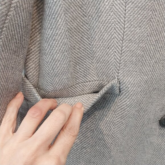 Lauren Ralph Lauren Coat Womens 6 M Gray Herringbone Tweed Wool Blend Jacket - Picture 4 of 12